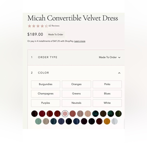 NWOT Reverly Micah Convertible Velvet Bridesmaid dress - X-small Blush long maxi - Picture 6 of 6